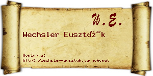 Wechsler Euszták névjegykártya